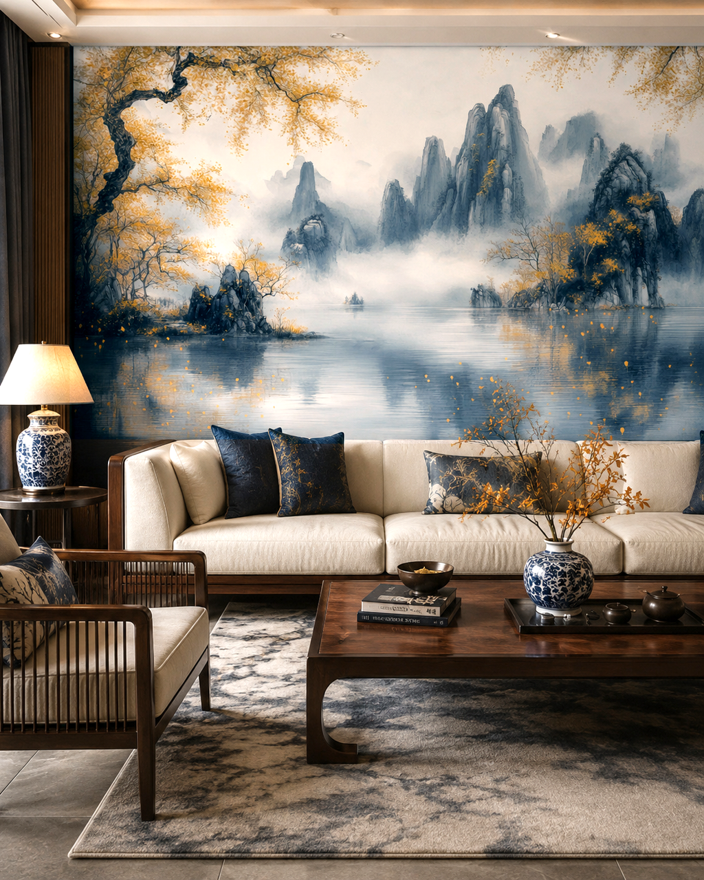 Misty Peaks Wall Mural