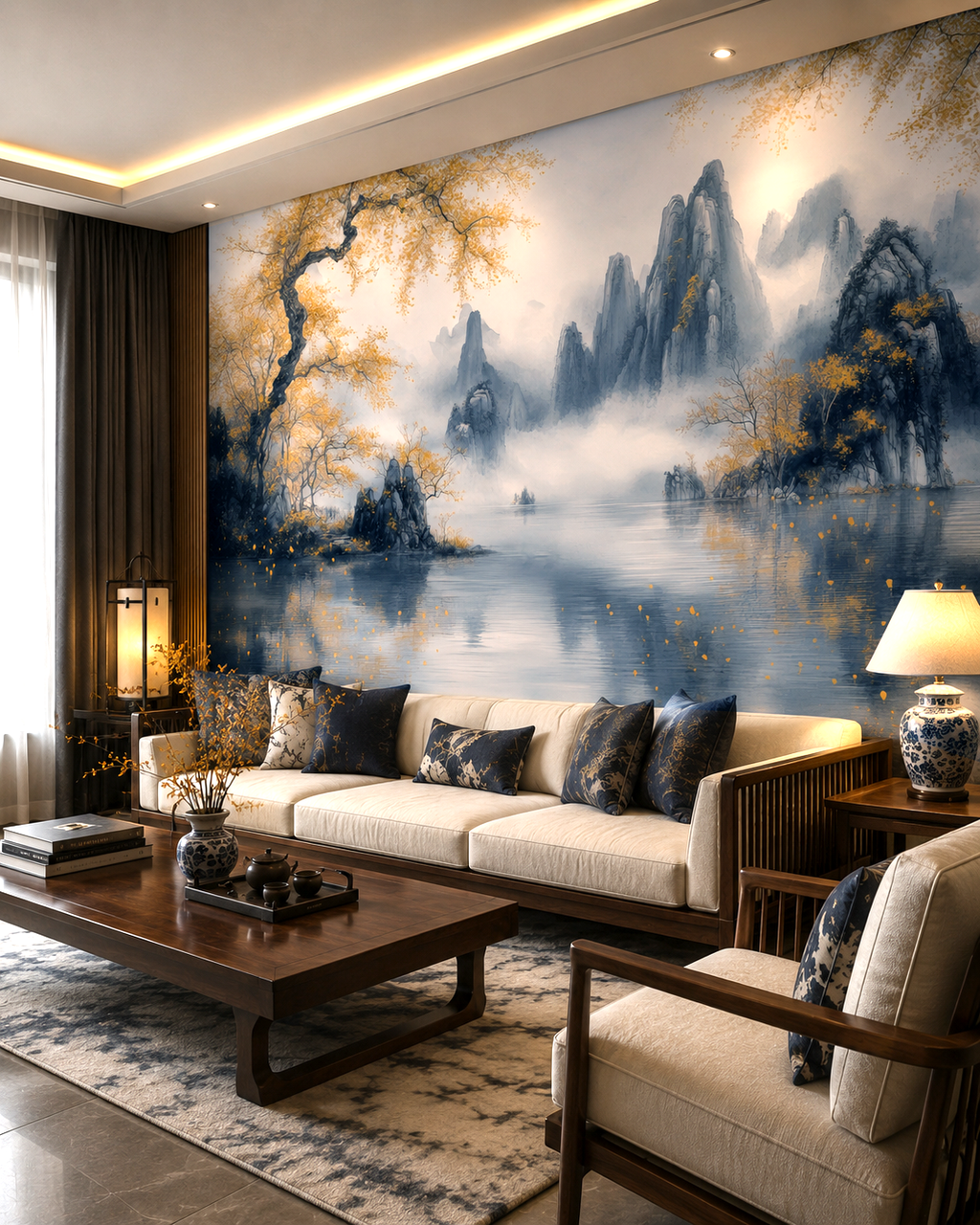 Misty Peaks Wall Mural