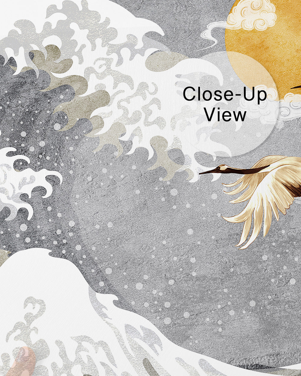 Moonlit Cranes Wall Mural