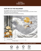 Moonlit Cranes Wall Mural