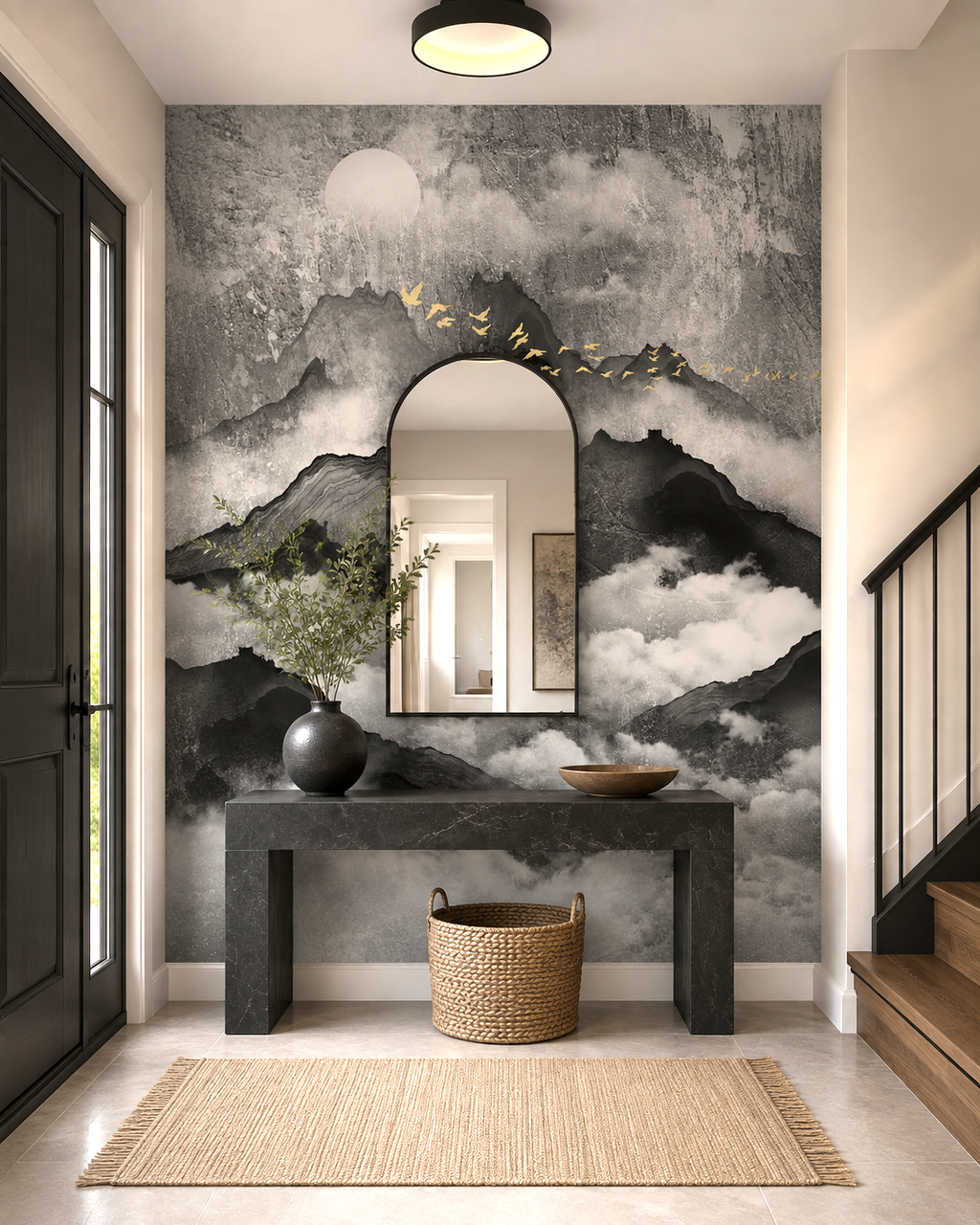 Moonlit Peaks Wall Mural