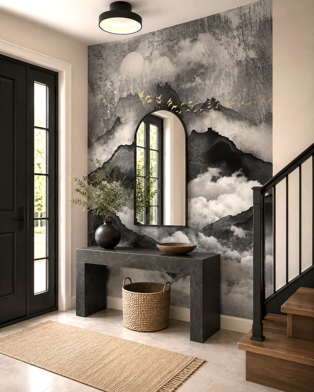 Moonlit Peaks Wall Mural