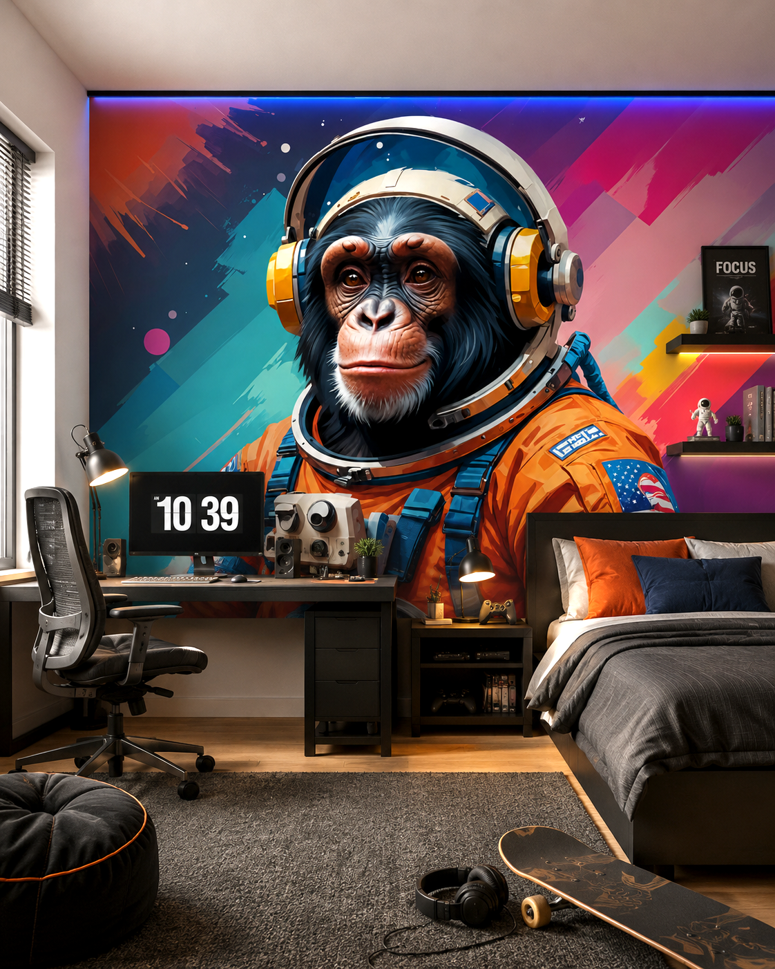 Astro Chimp Wall Mural