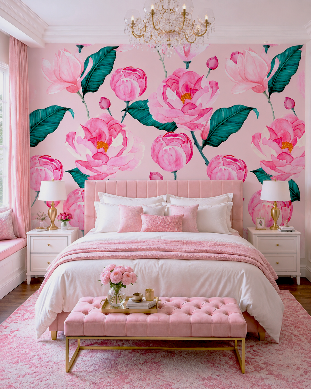 Rosé Bloom Wall Mural