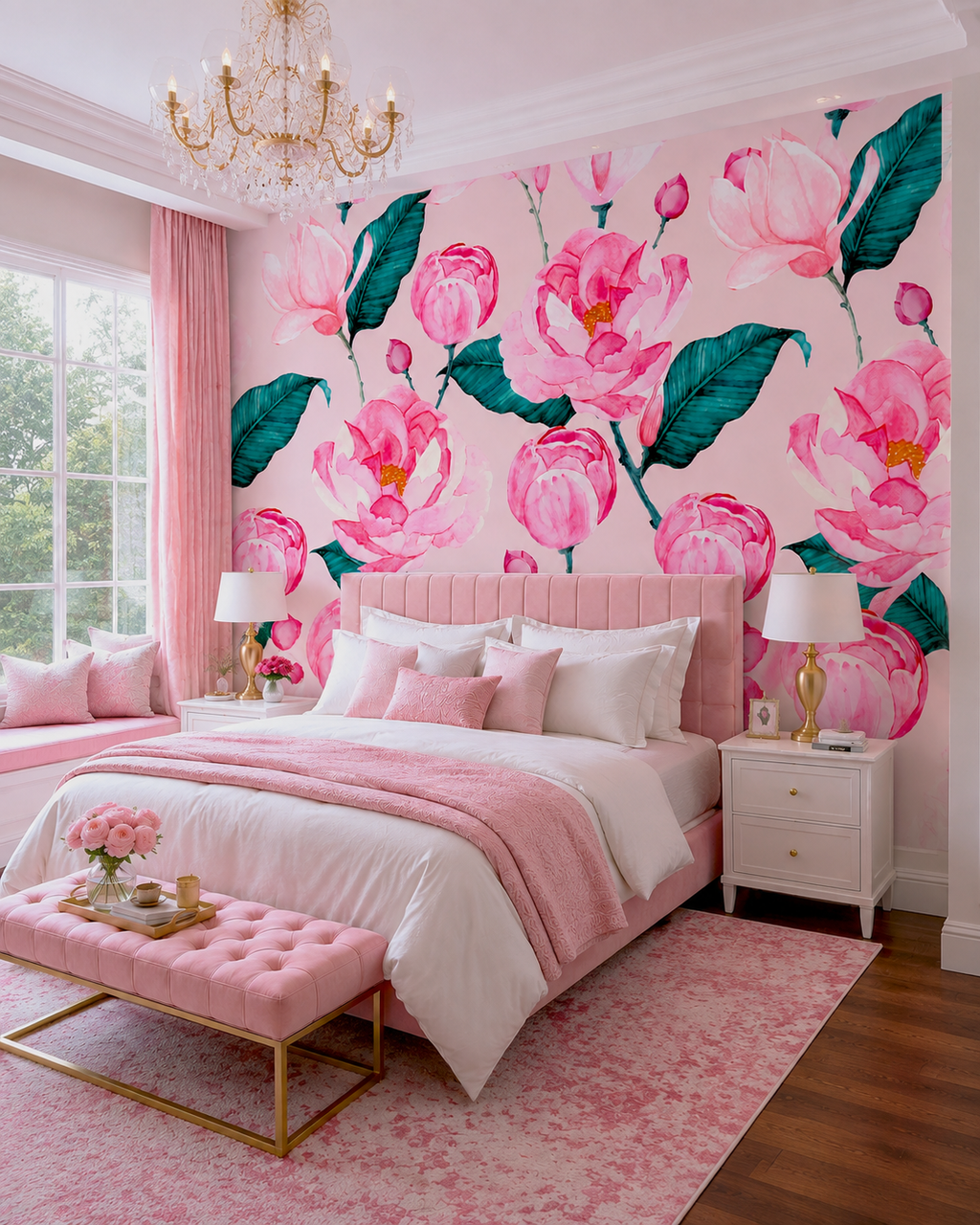 Rosé Bloom Wall Mural