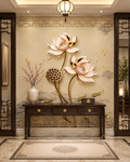 Golden Lotus Wall Mural