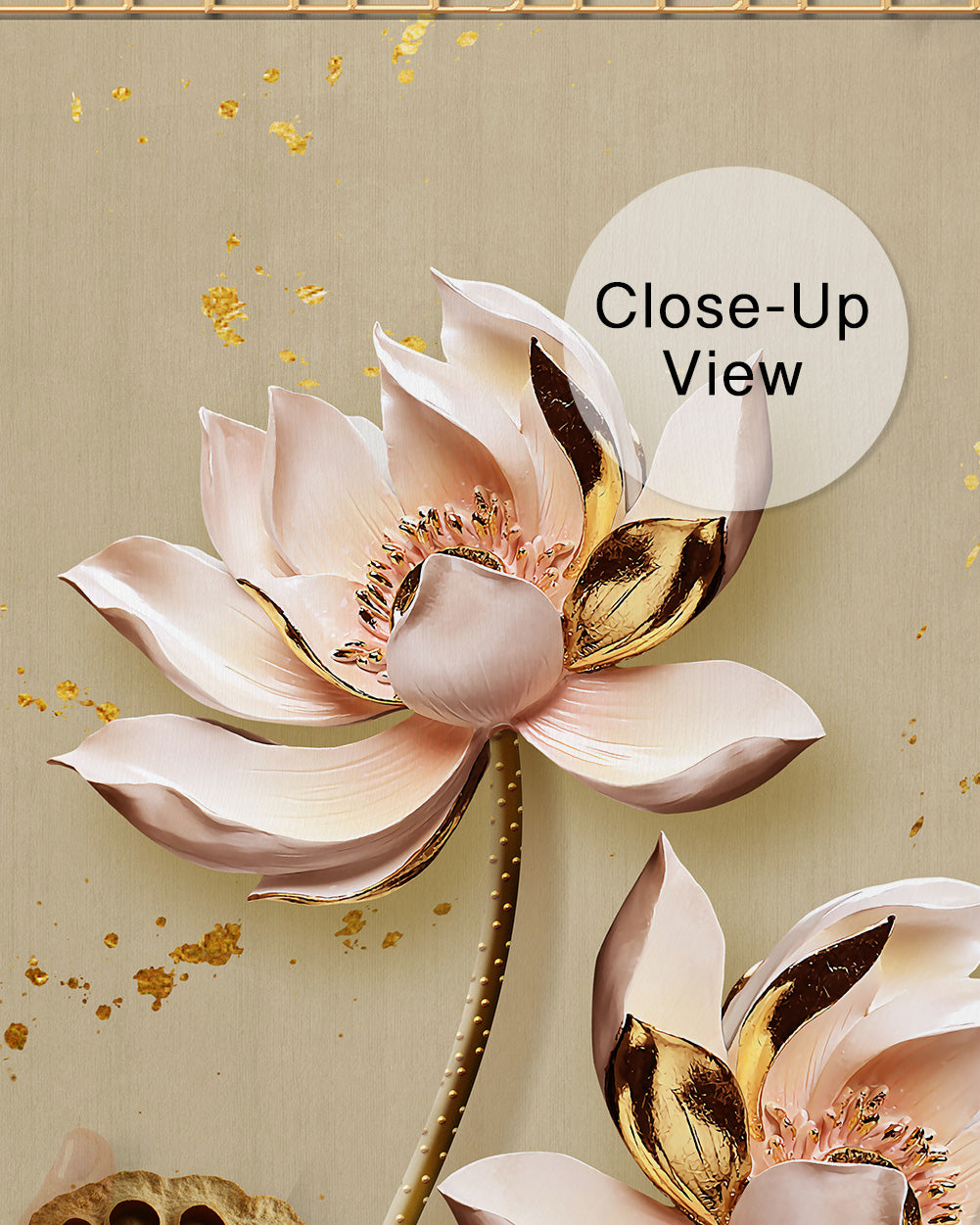 Golden Lotus Wall Mural