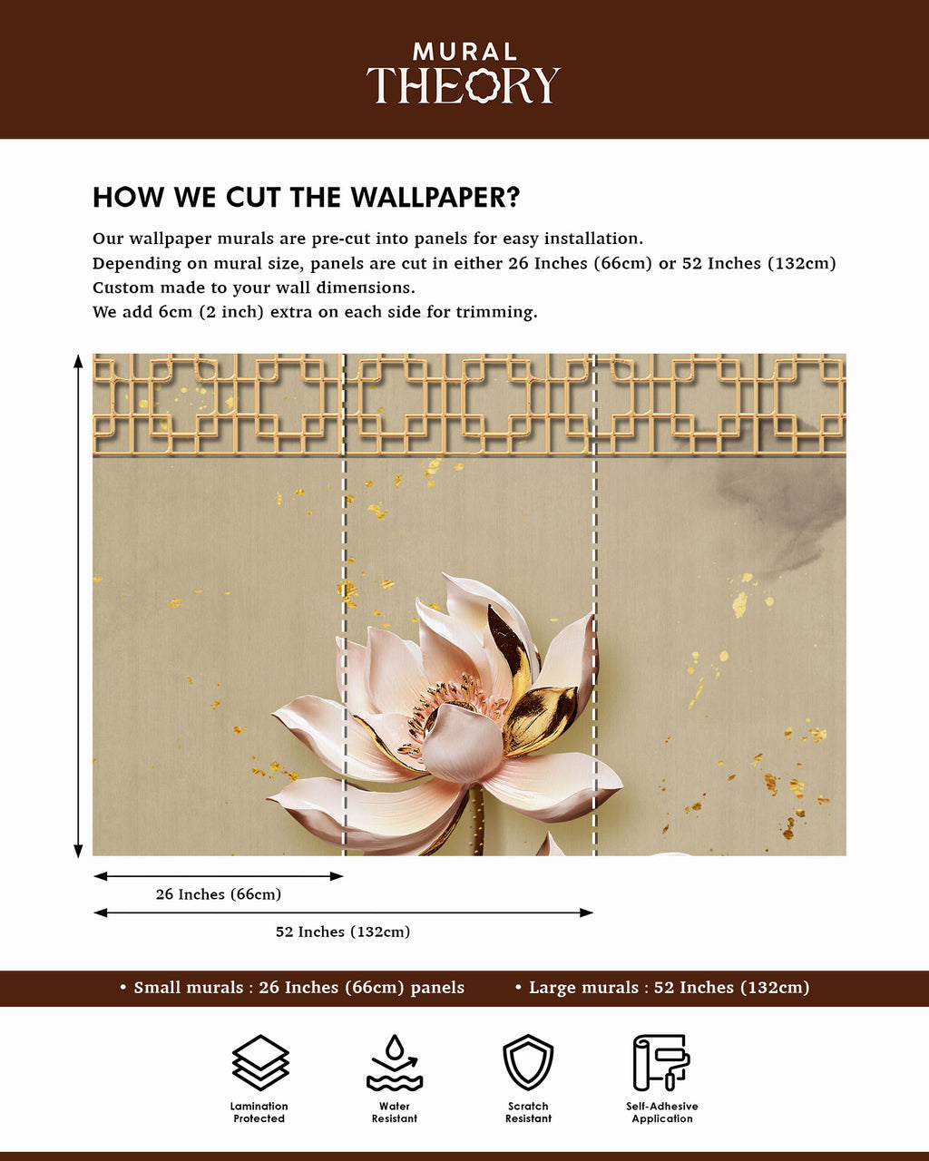 Golden Lotus Wall Mural