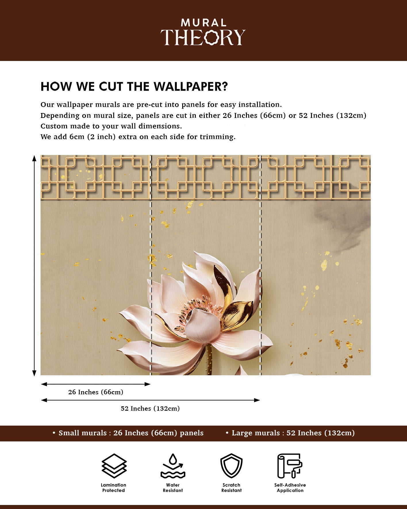 Golden Lotus Wall Mural