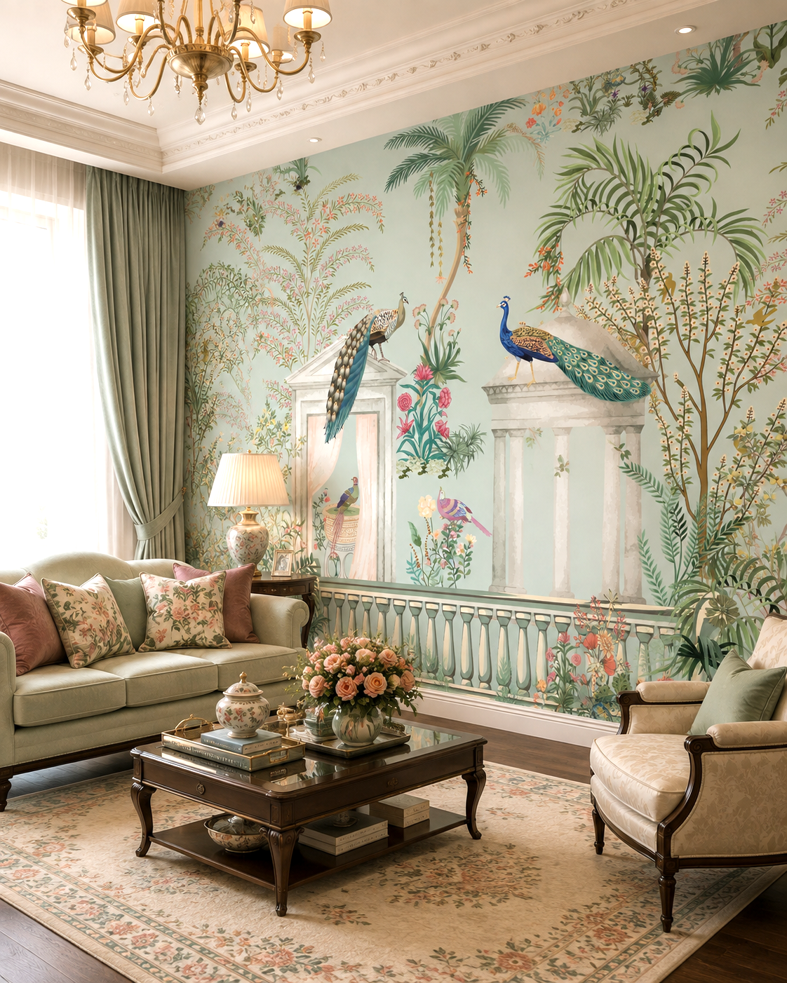 Peacock Paradise Wall Mural