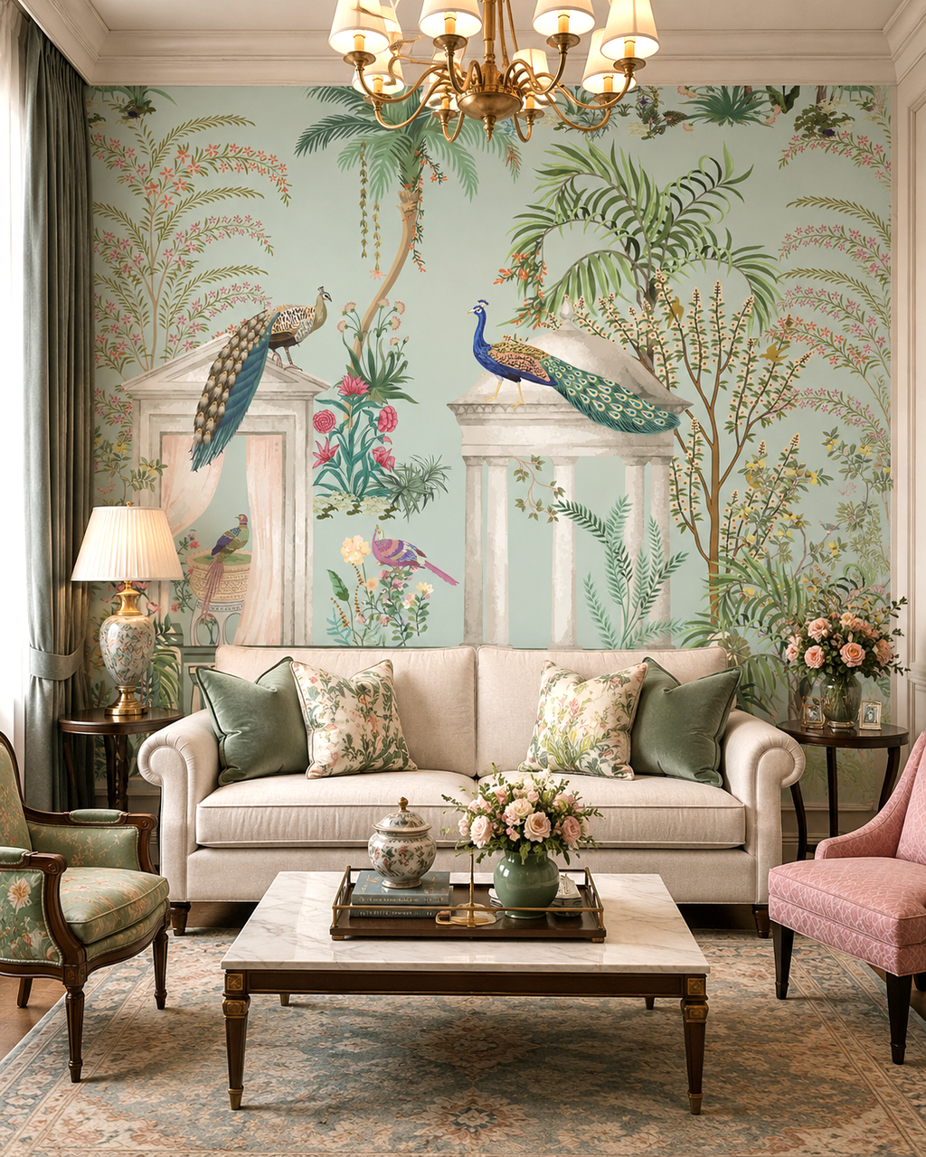 Peacock Paradise Wall Mural