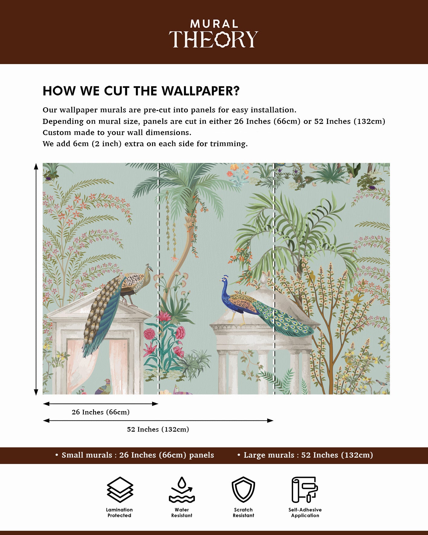 Peacock Paradise Wall Mural