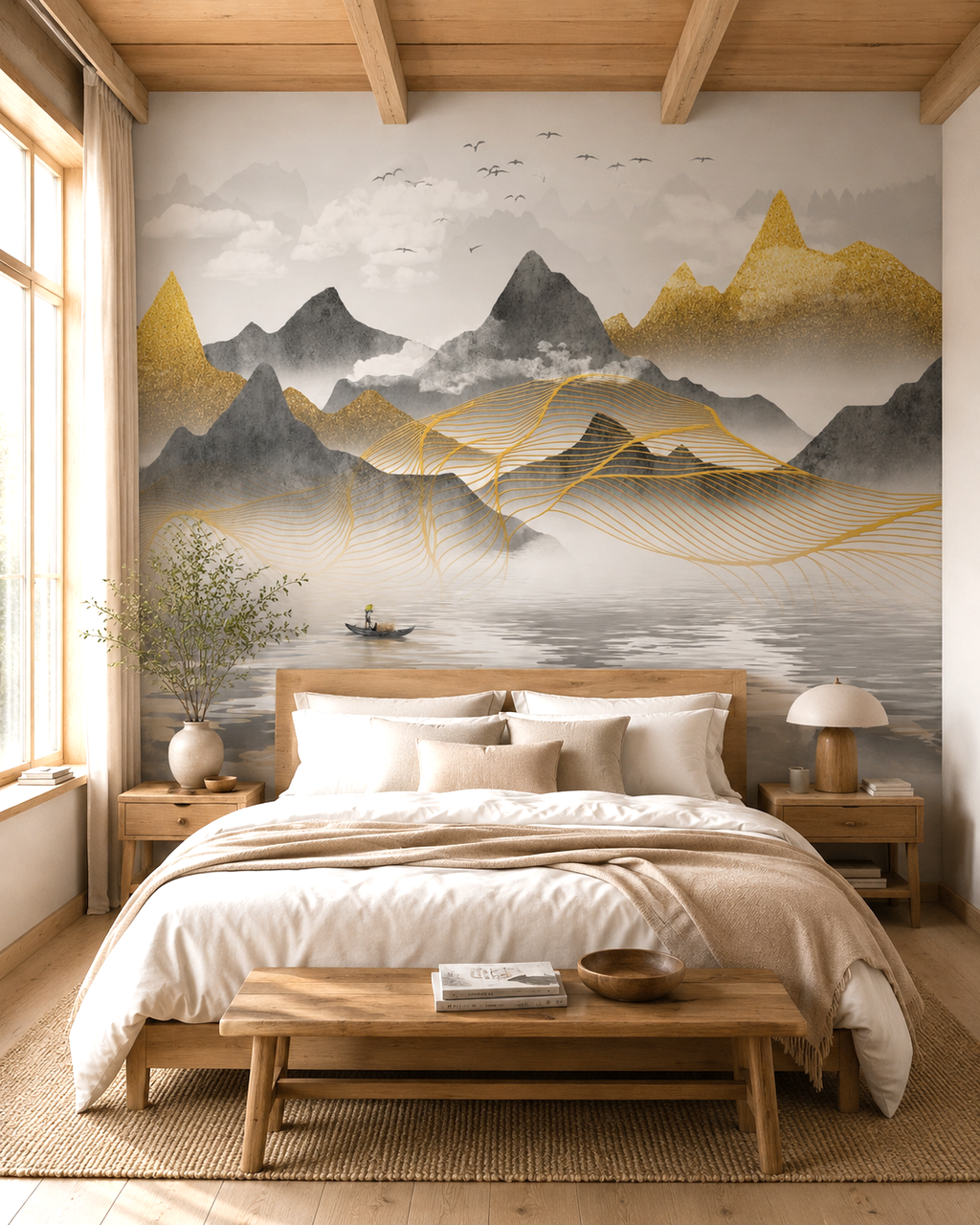 Gilded Horizons Wall Mural