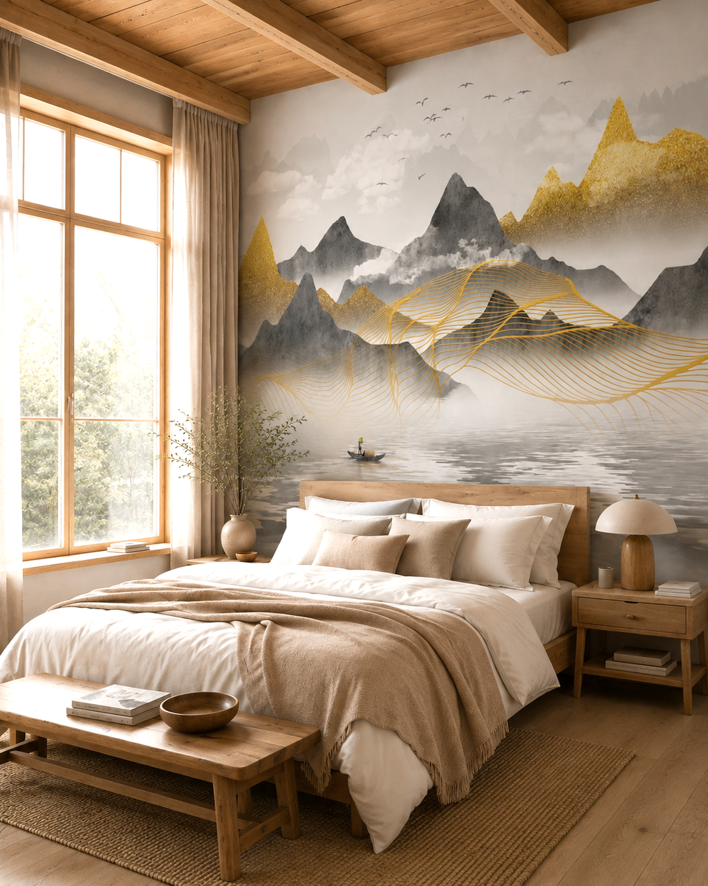 Gilded Horizons Wall Mural