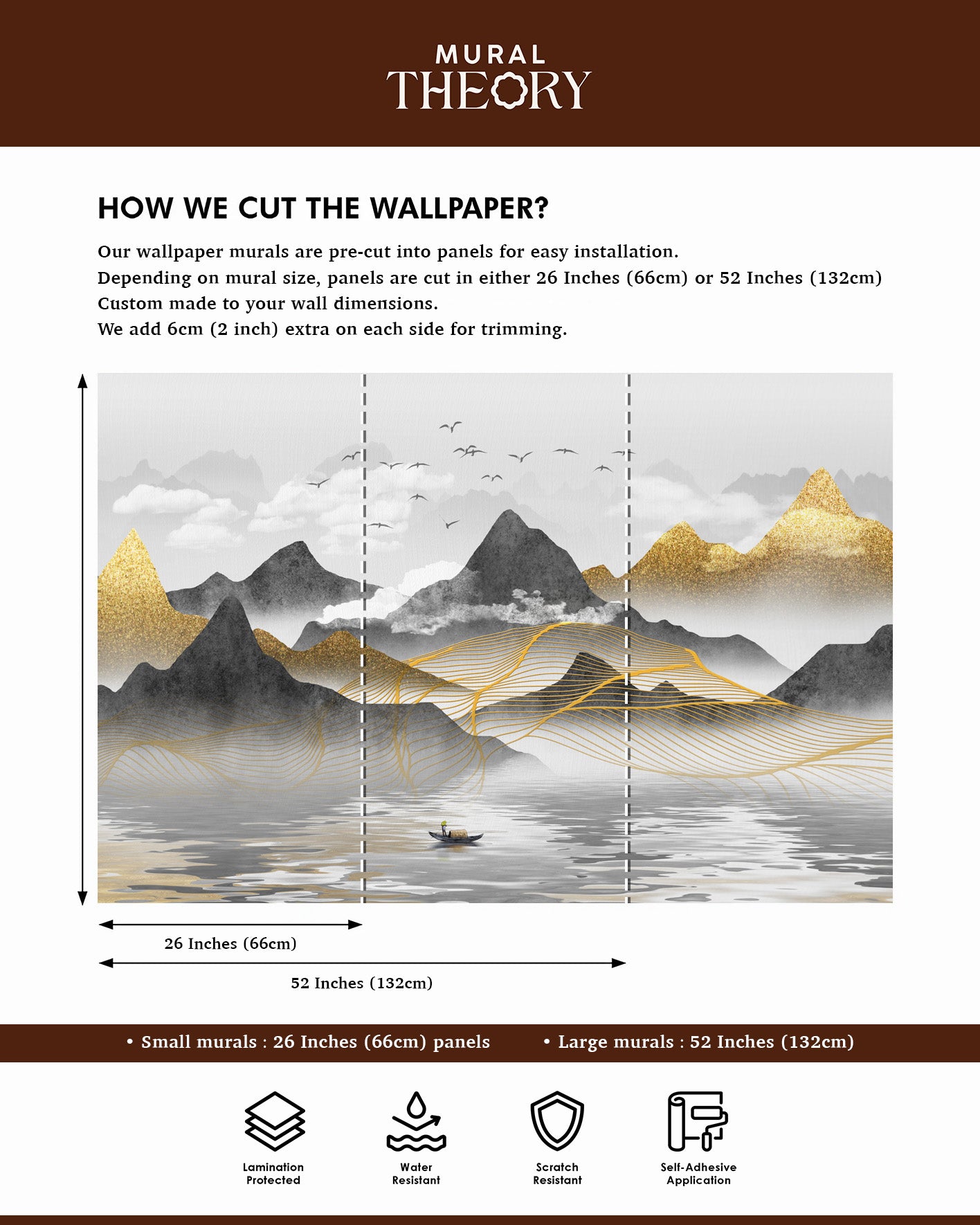 Gilded Horizons Wall Mural