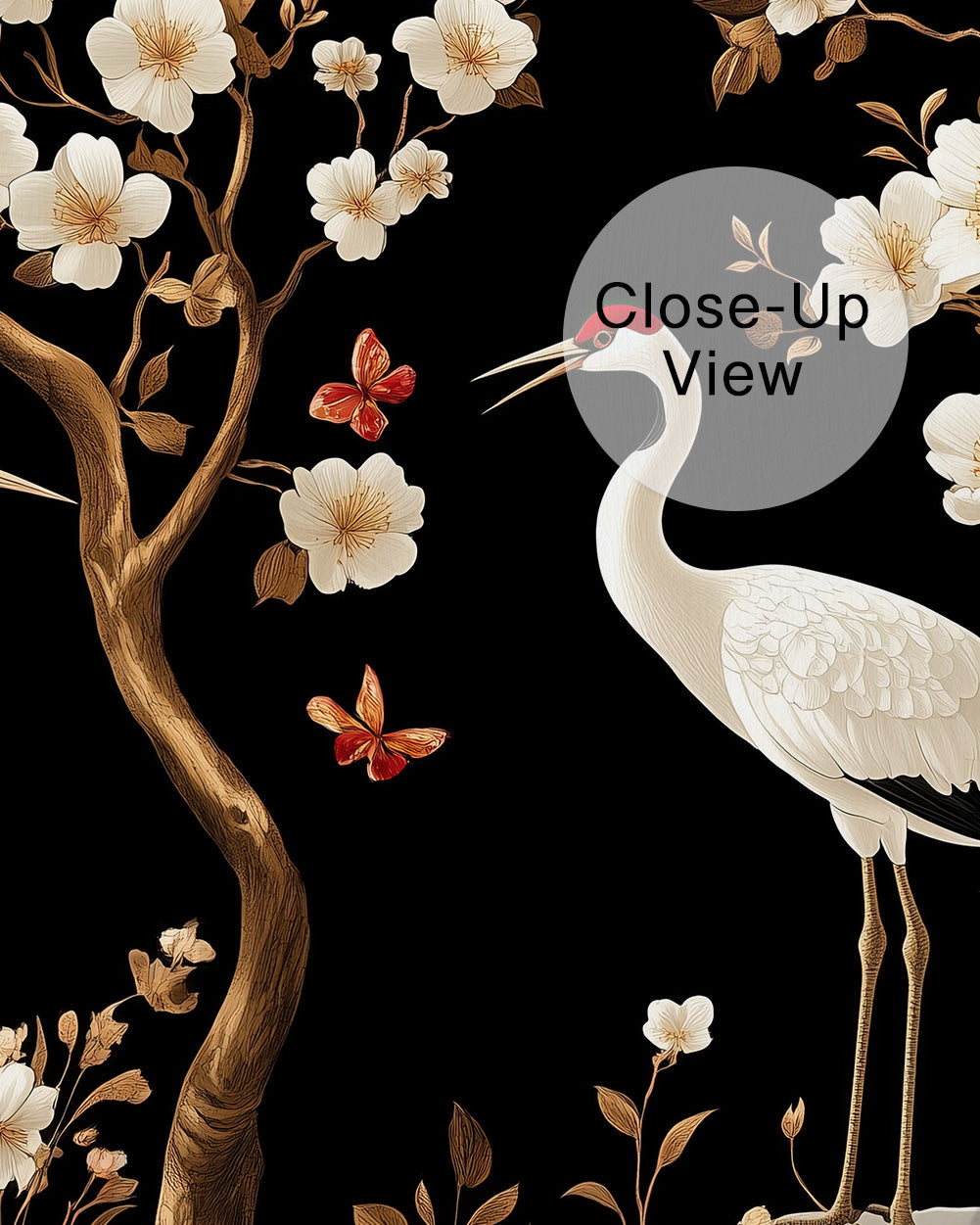 Golden Cranes Wall Mural