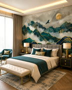 Golden Cranes Wall Mural