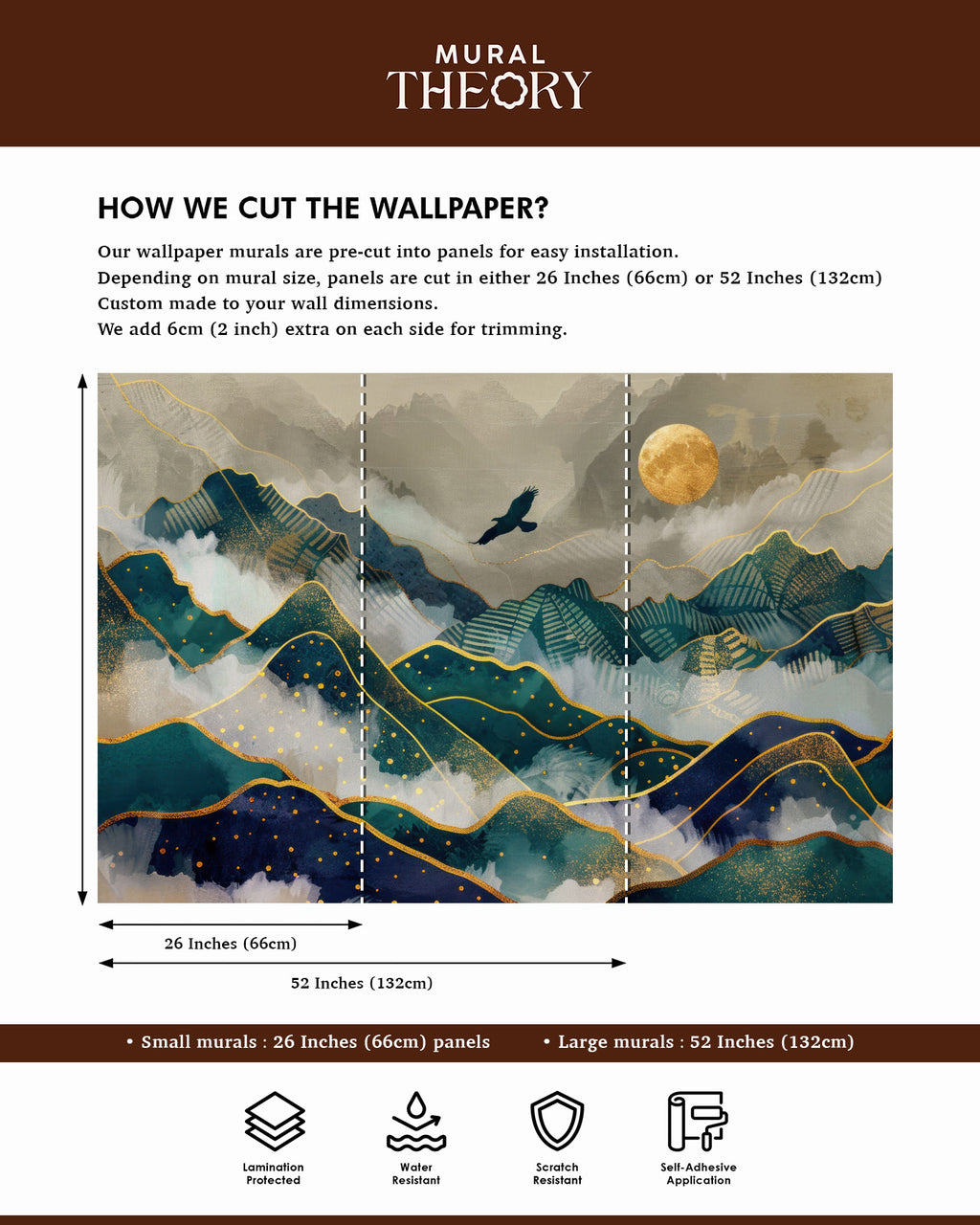 Golden Cranes Wall Mural