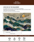 Golden Cranes Wall Mural