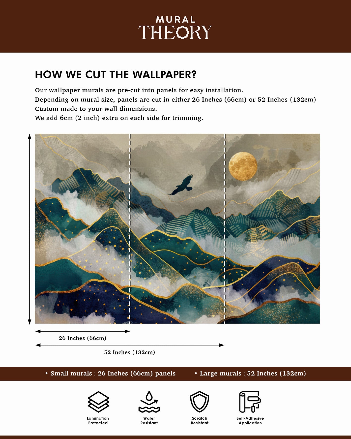 Golden Cranes Wall Mural