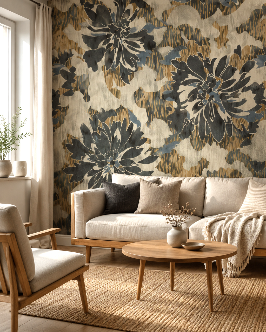 Gilded Botanica Wall Mural