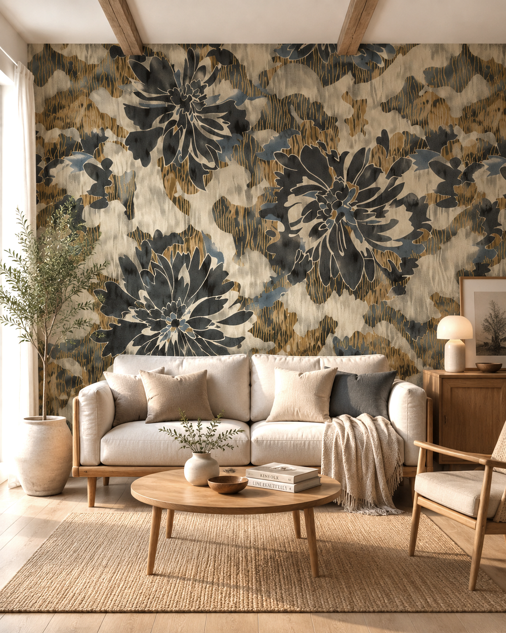 Gilded Botanica Wall Mural
