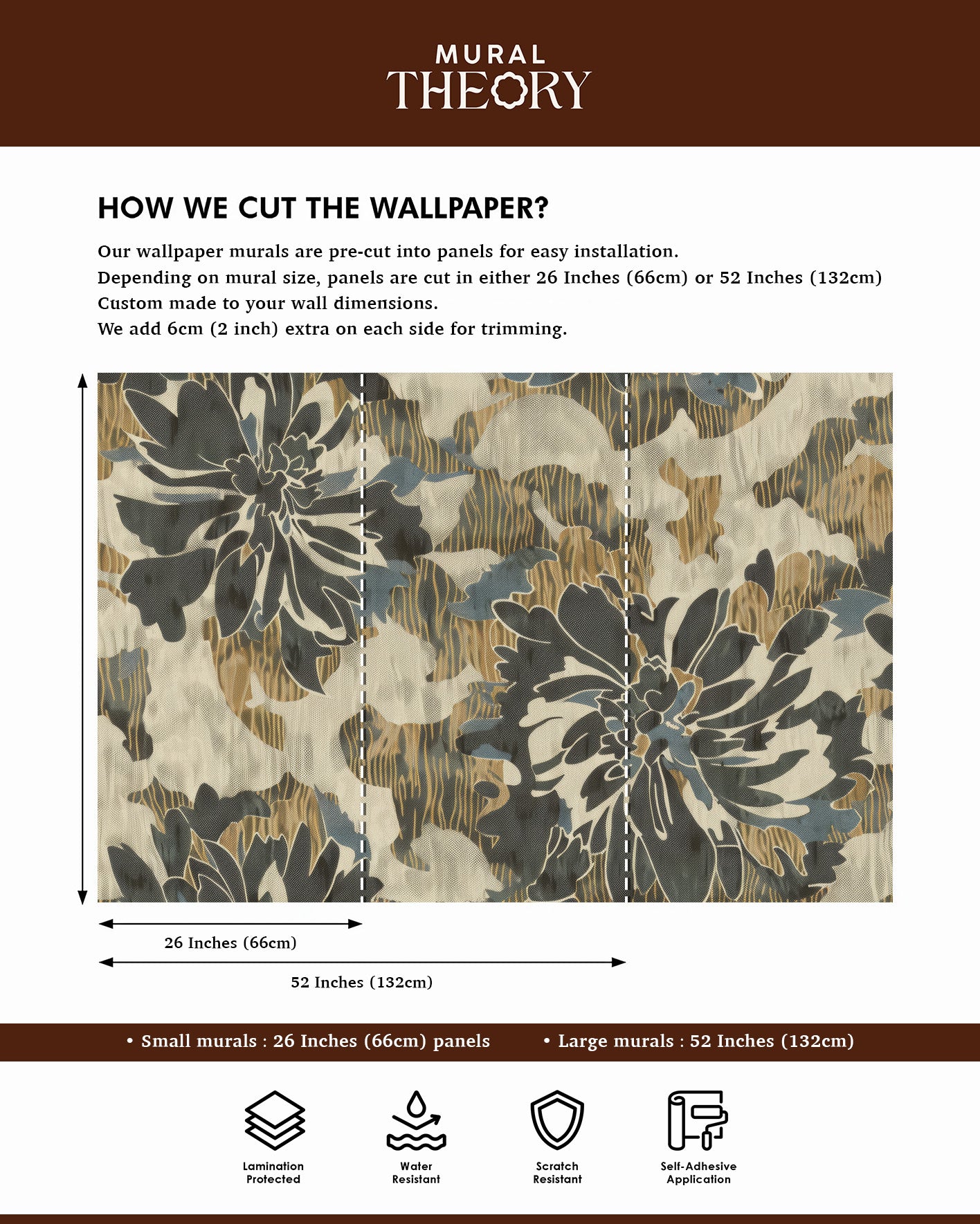 Gilded Botanica Wall Mural