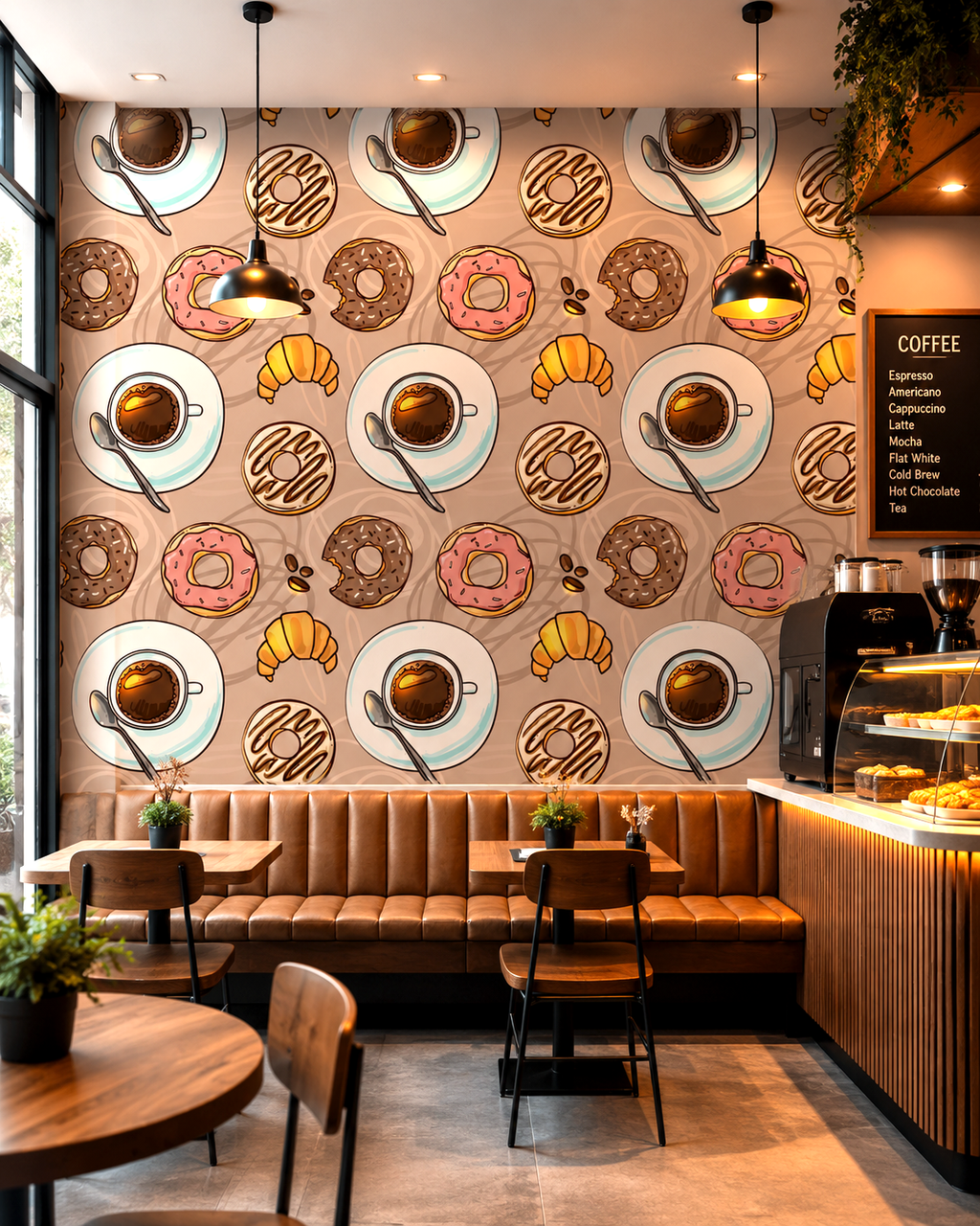Sweet Brew Repeat Wall Mural