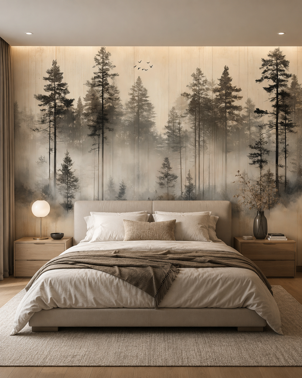 Hazy Pines Wall Mural