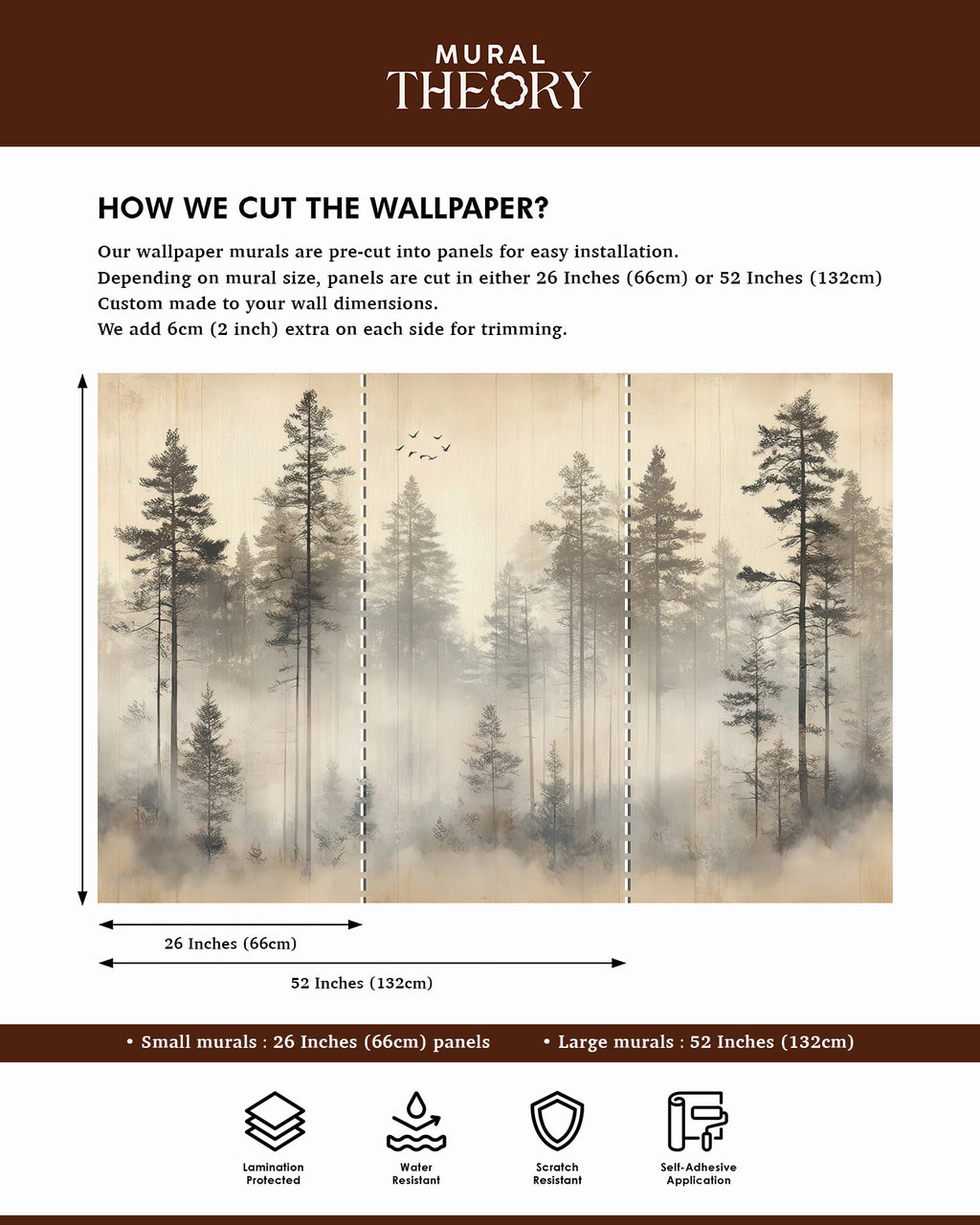 Hazy Pines Wall Mural