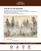 Hazy Pines Wall Mural