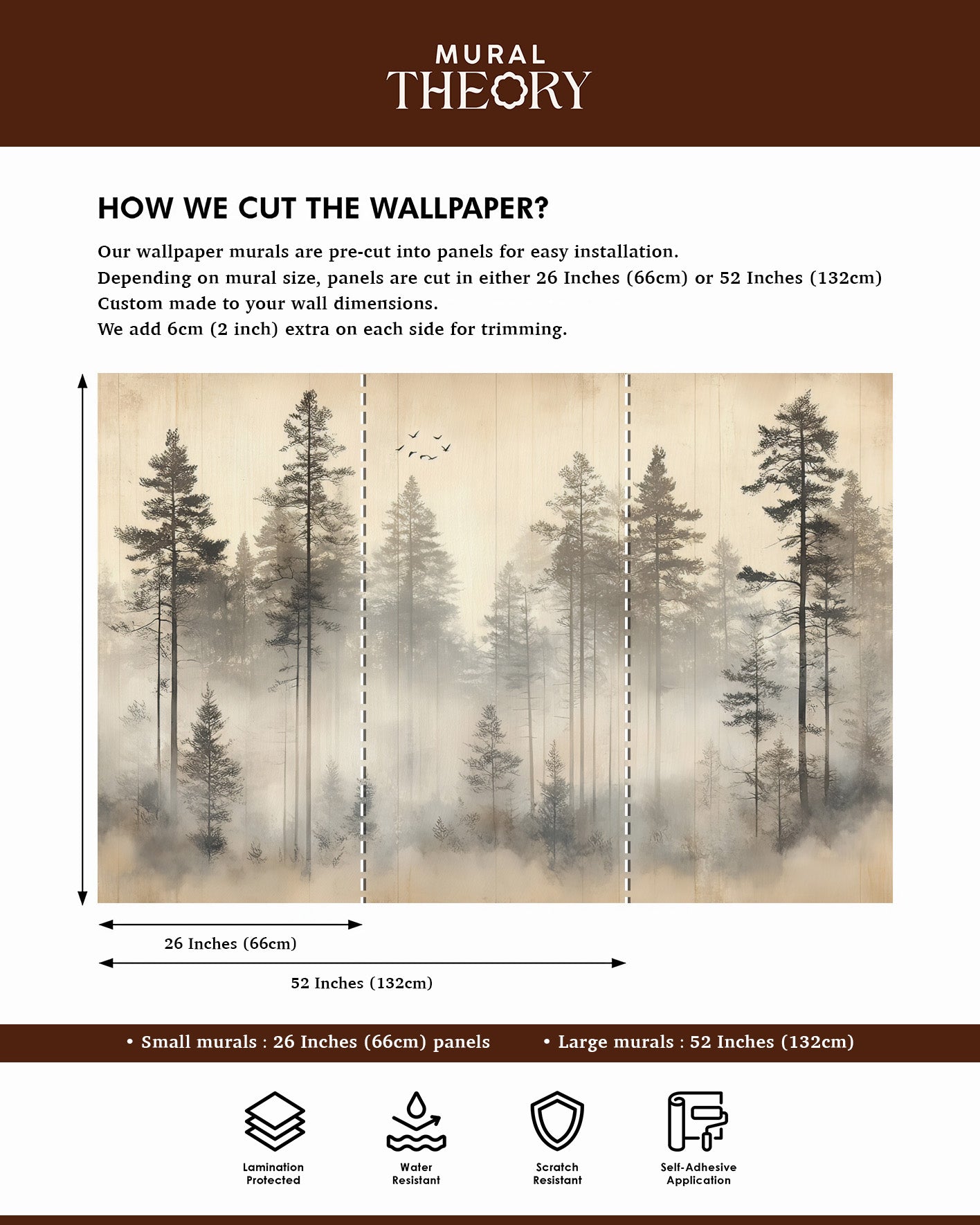 Hazy Pines Wall Mural