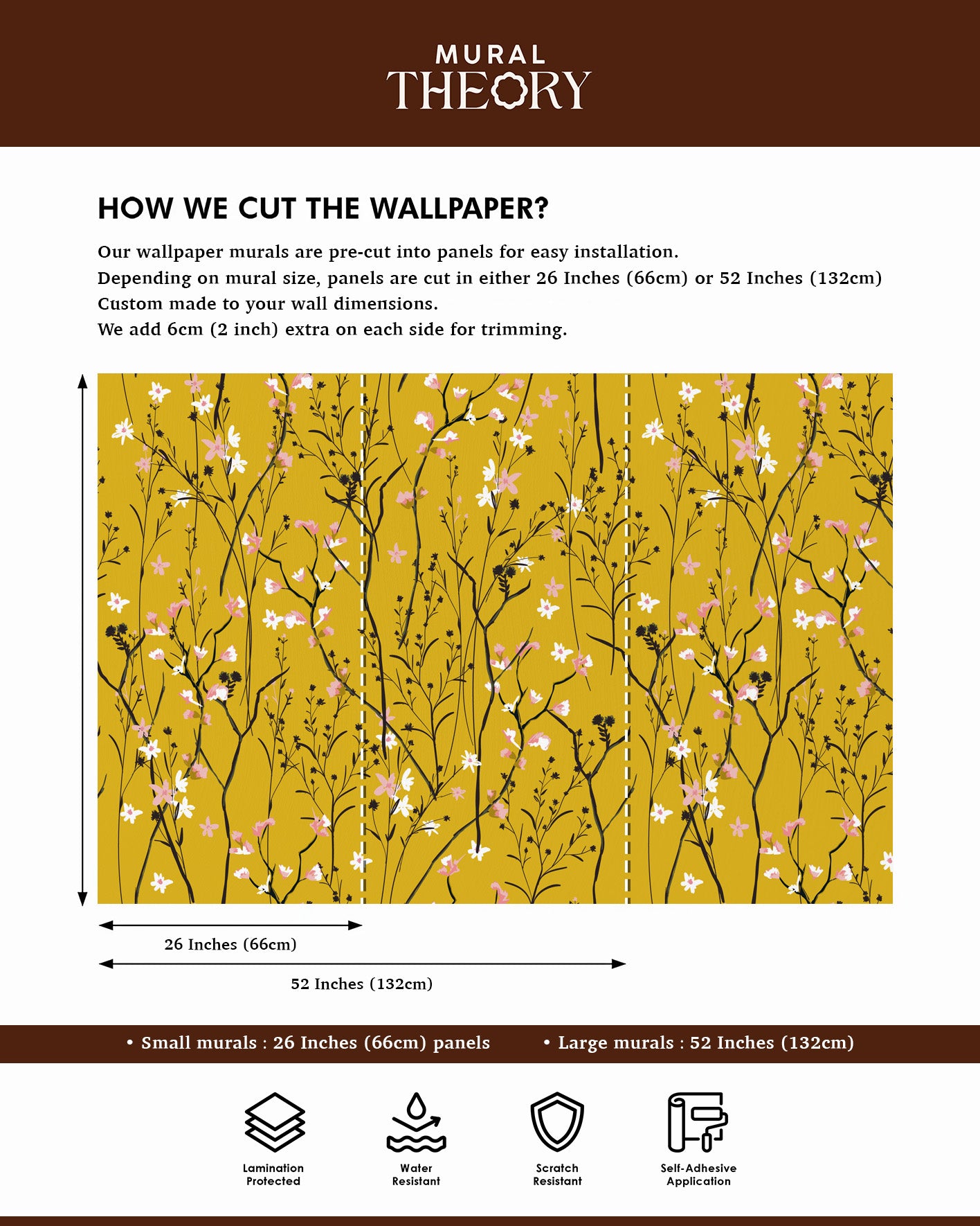 Golden Blooms Wall Mural