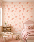 Coral Bows Wall Mural