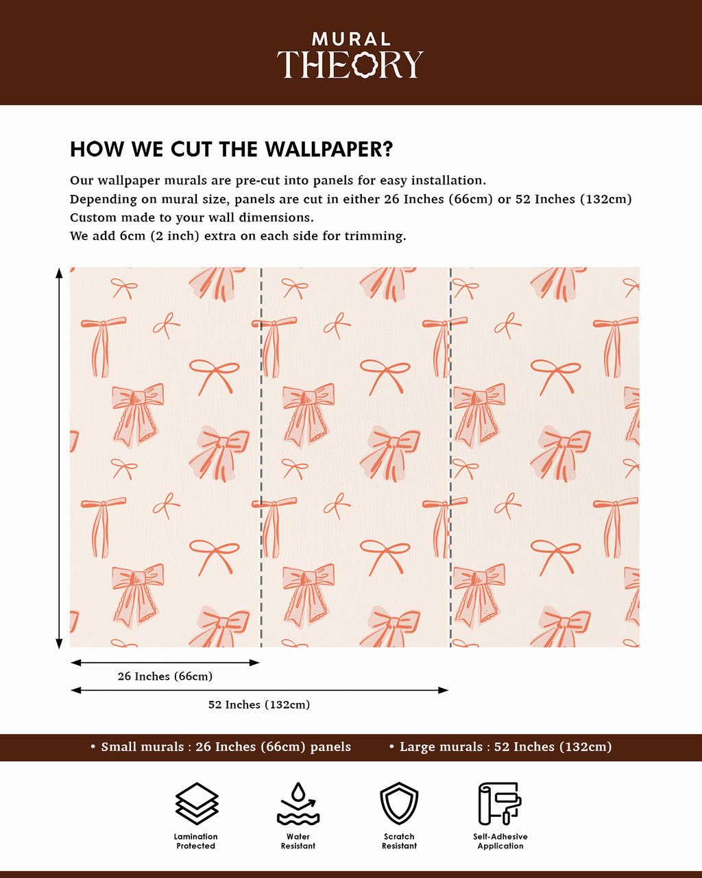 Coral Bows Wall Mural