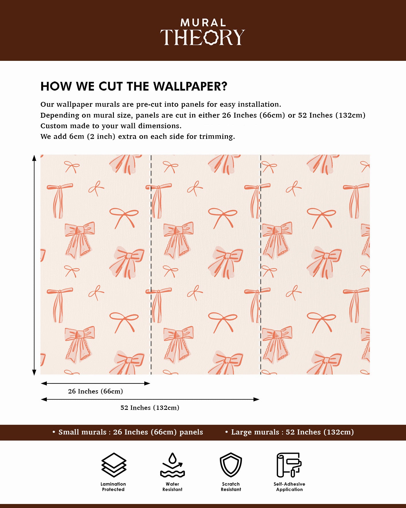 Coral Bows Wall Mural