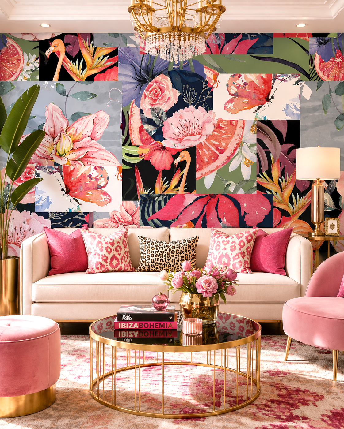 Tropical Collage Wall Mural