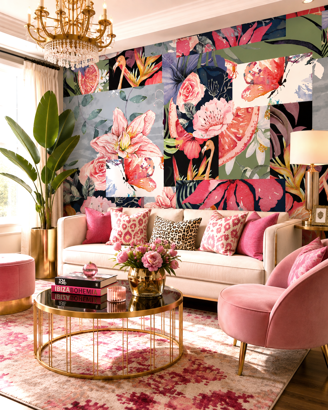 Tropical Collage Wall Mural
