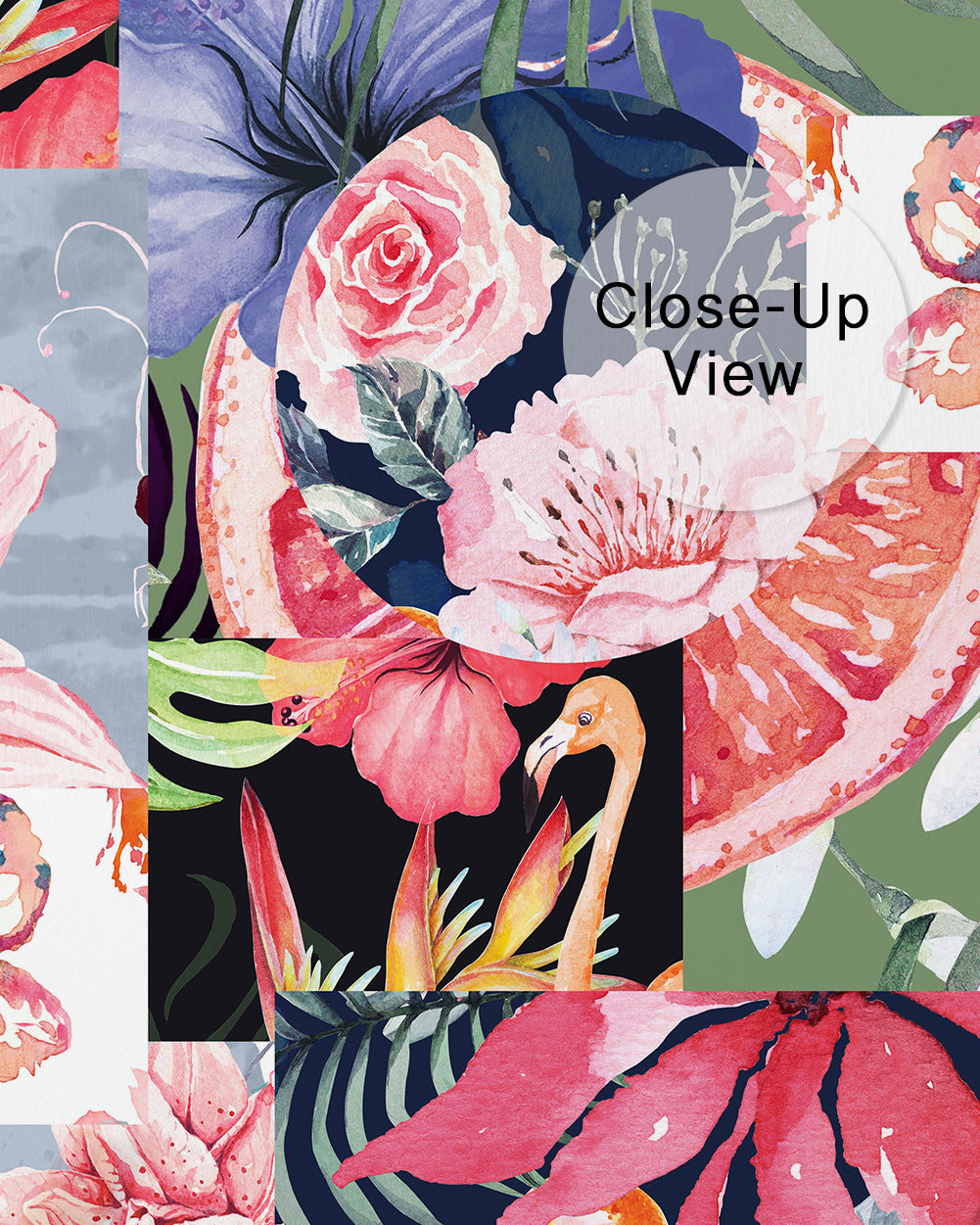 Tropical Collage Wall Mural