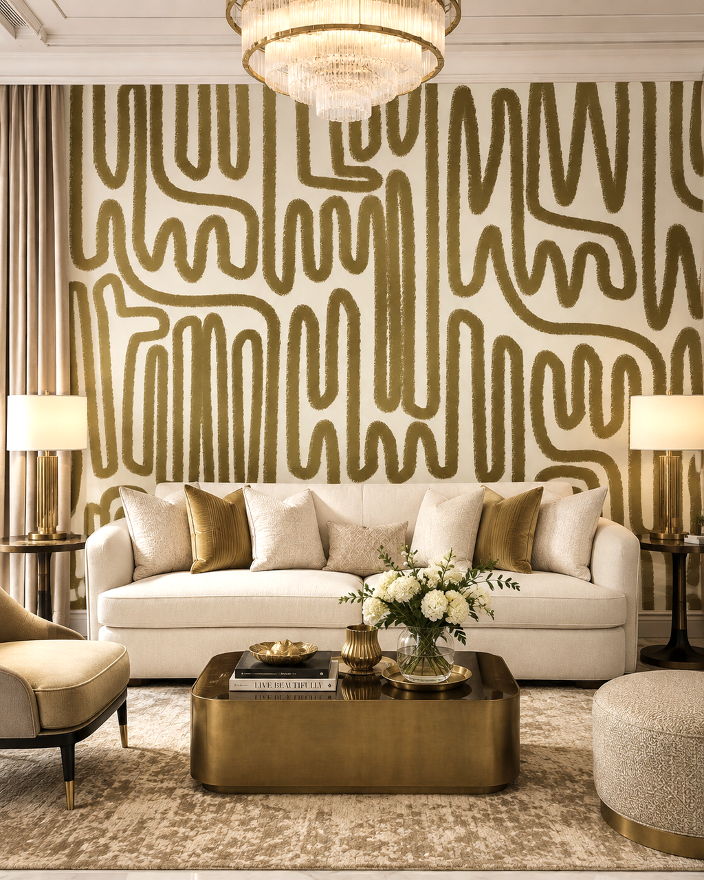 Organic Lines Wall Mural