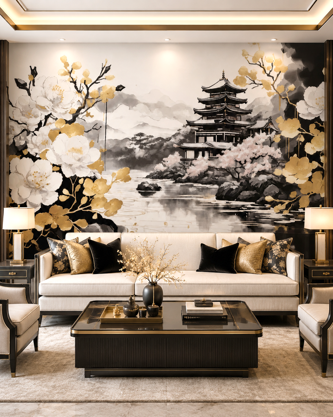 Golden Serenity Wall Mural