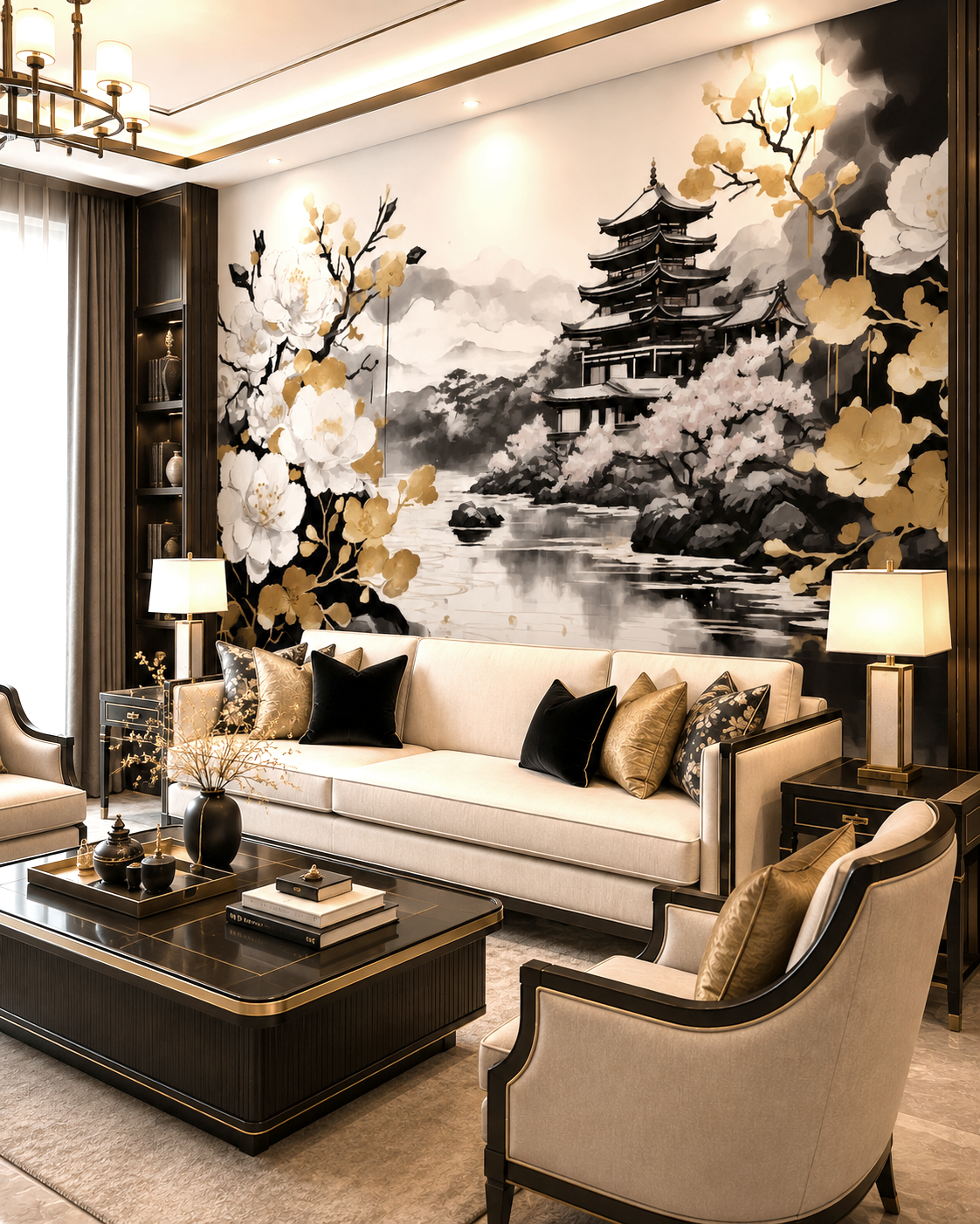 Golden Serenity Wall Mural