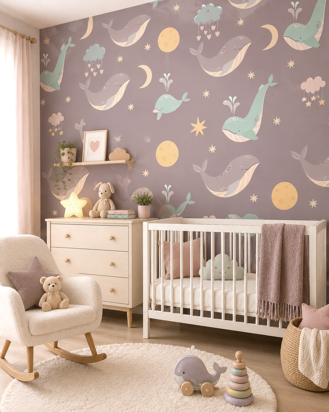 Moonlit Meadow Wall Mural