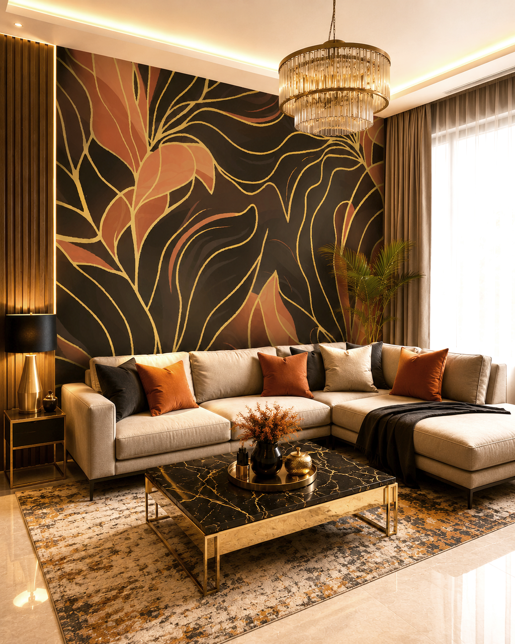 Amber Veins Wall Mural