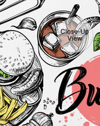 Burger Romance Wall Mural