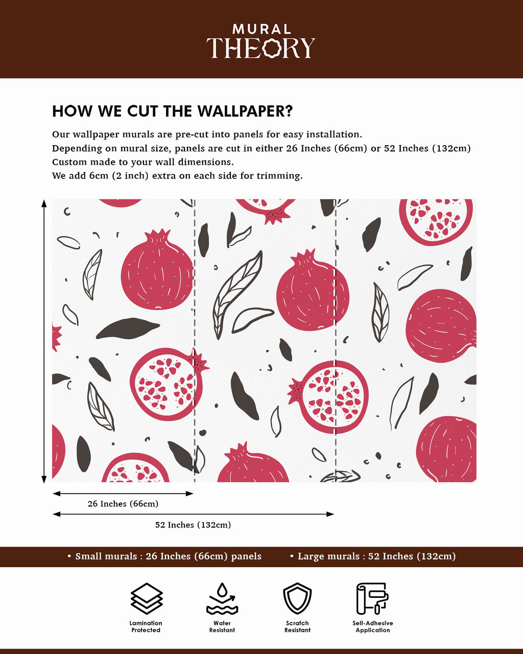 Pomegranate & Leaves Wall Mural