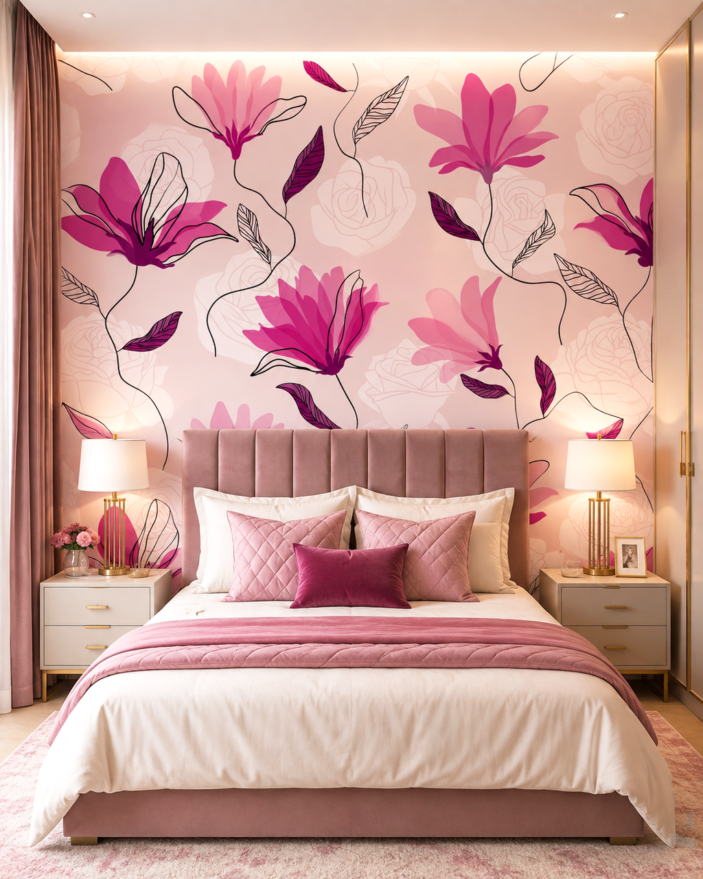 Blushing Botanica Wall Mural