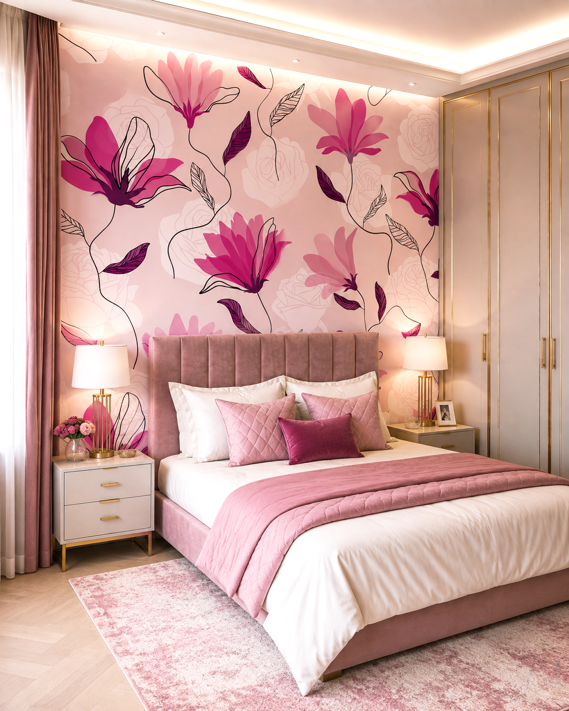 Blushing Botanica Wall Mural