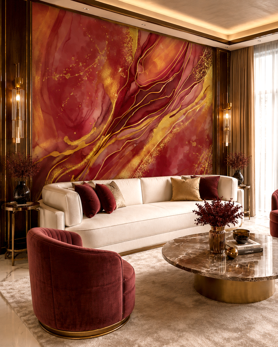 Crimson Gold Wall Mural