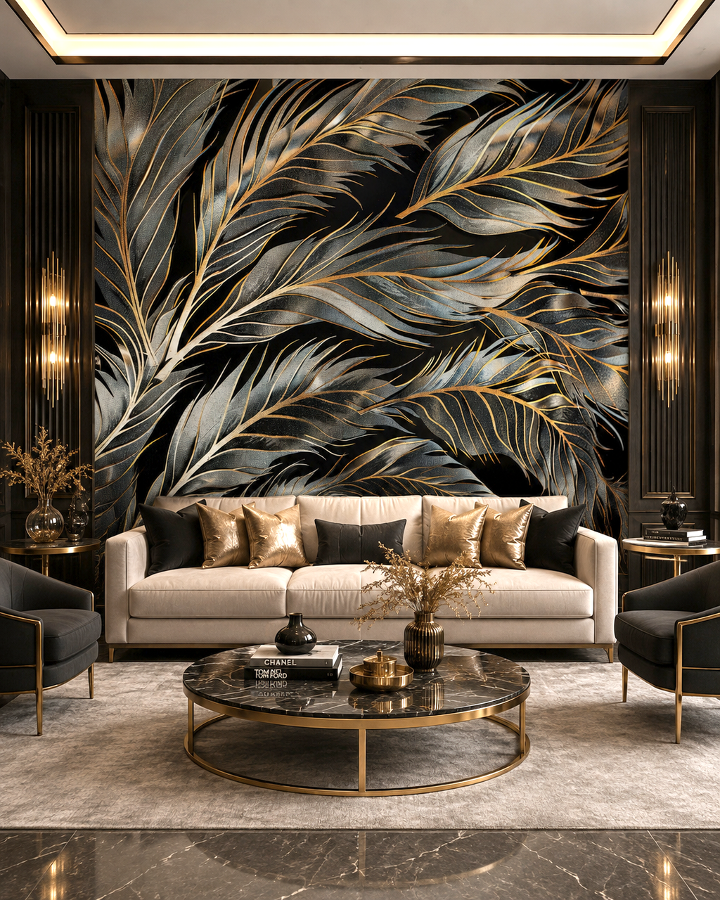 Golden Currents Wall Mural